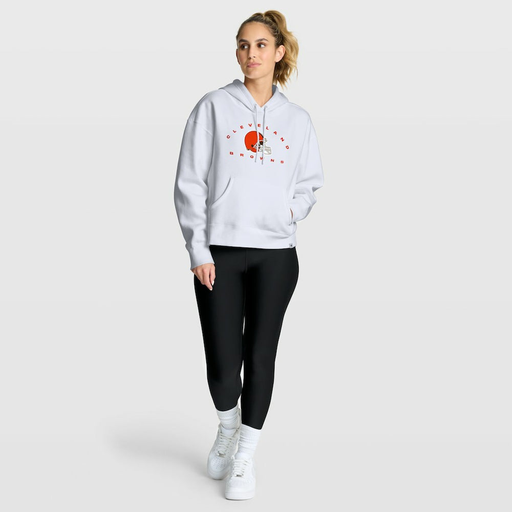 Cleveland Browns Women's Eligible Receiver Legacy Pullover Hoodie - White Hoodies