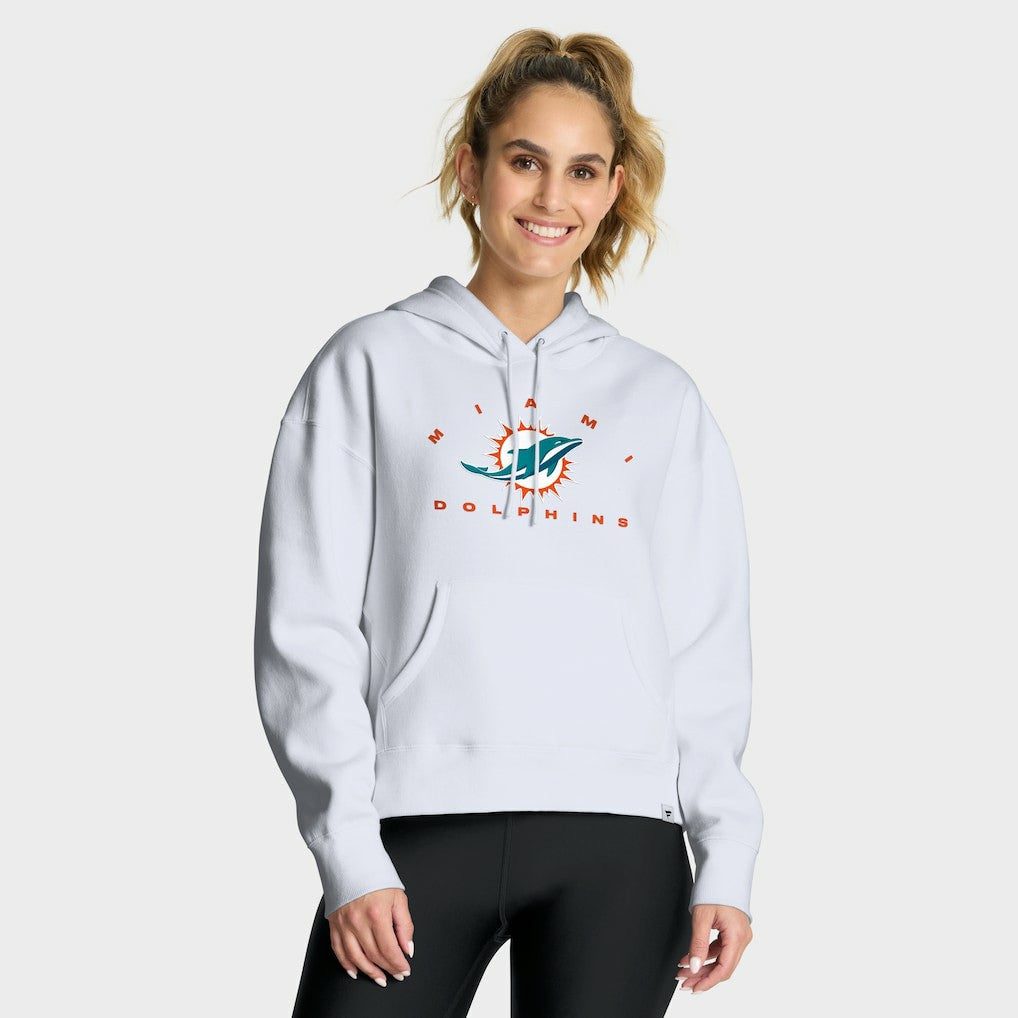 Miami Dolphins Women's Eligible Receiver Legacy Pullover Hoodie - White Hoodies