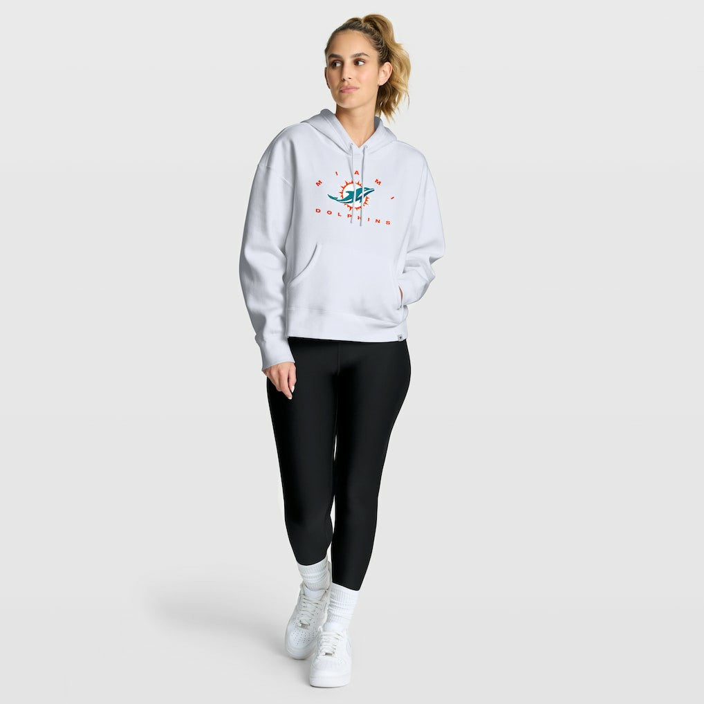 Miami Dolphins Women's Eligible Receiver Legacy Pullover Hoodie - White Hoodies