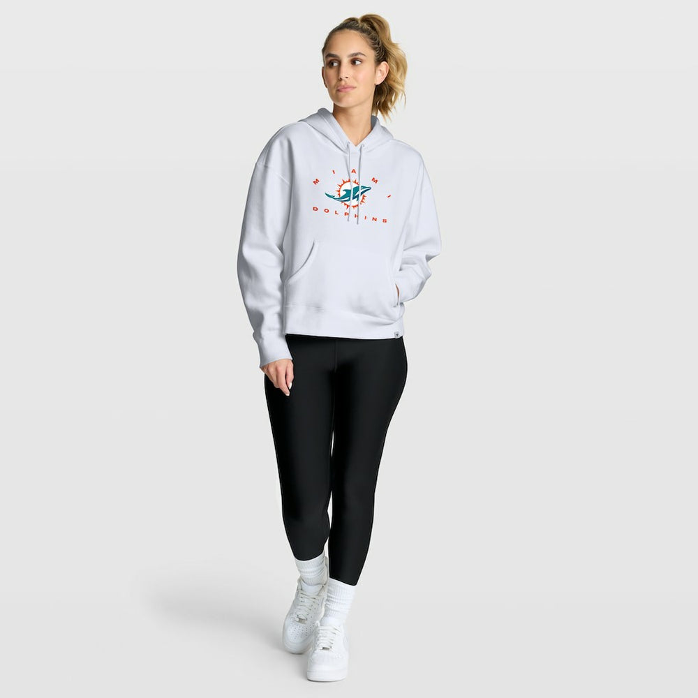 Miami Dolphins Women's Eligible Receiver Legacy Pullover Hoodie - White Hoodies