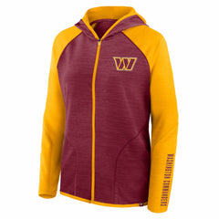 Washington Commanders Women's Redzone End Around Pass Raglan Full-Zip Hoodie - Burgundy/Gold Hoodies