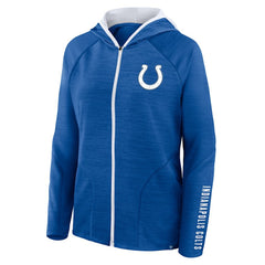 Indianapolis Colts Women's Redzone End Around Pass Raglan Full-Zip Hoodie - Royal Hoodies