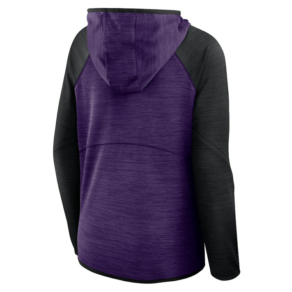 Baltimore Ravens Women's Redzone End Around Pass Raglan Full-Zip Hoodie - Purple/Black Hoodies