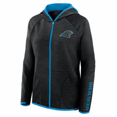 Carolina Panthers Women's Redzone End Around Pass Raglan Full-Zip Hoodie - Black Hoodies
