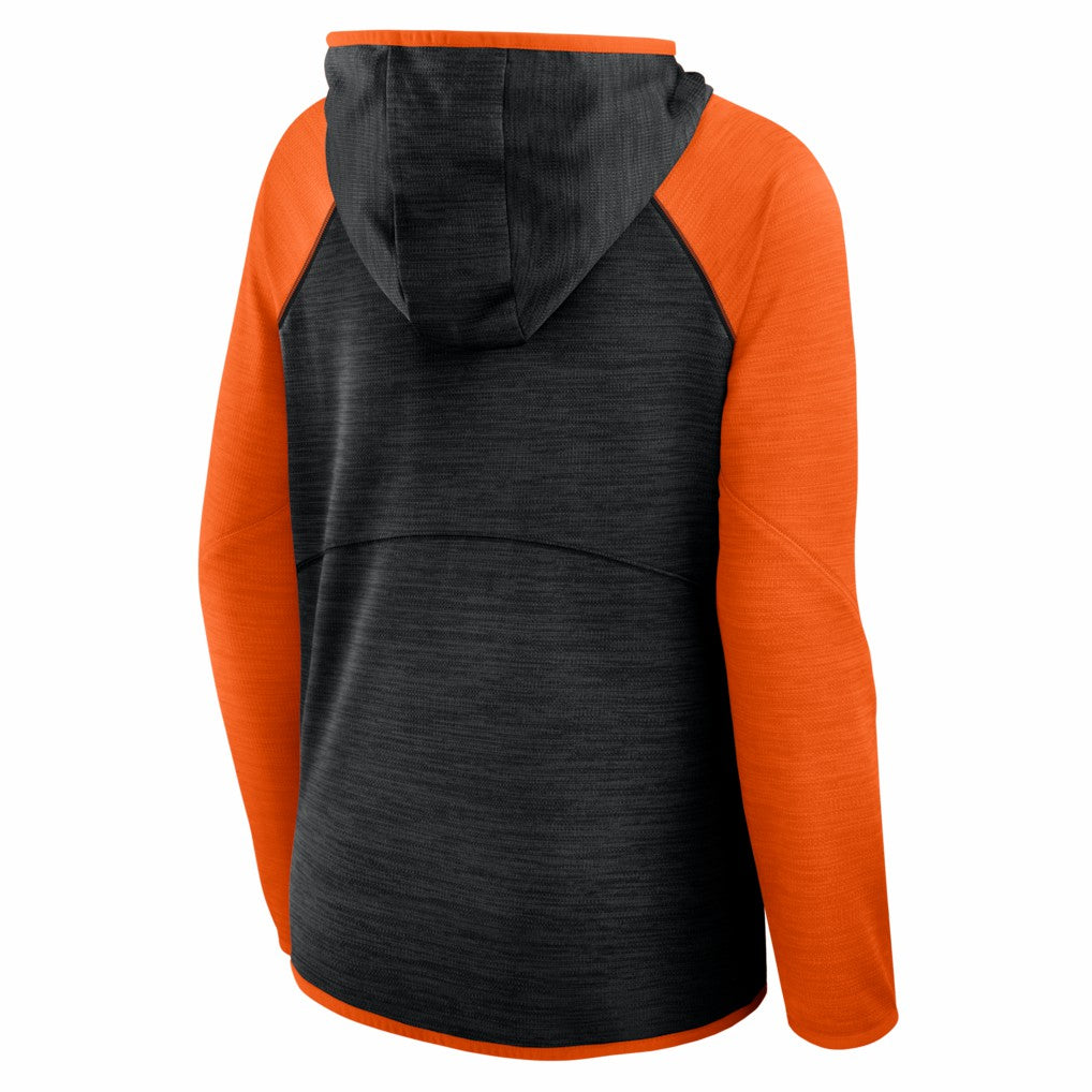 Cincinnati Bengals Women's Redzone End Around Pass Raglan Full-Zip Hoodie - Black/Orange Hoodies