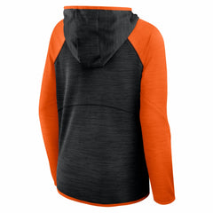 Cincinnati Bengals Women's Redzone End Around Pass Raglan Full-Zip Hoodie - Black/Orange Hoodies