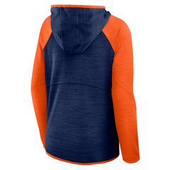 Denver Broncos Women's Redzone End Around Pass Raglan Full-Zip Hoodie - Navy/Orange Hoodies