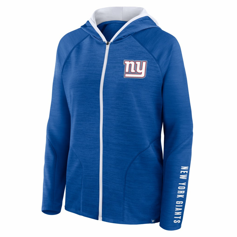 New York Giants Women's Redzone End Around Pass Raglan Full-Zip Hoodie - Royal Hoodies