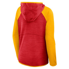Kansas City Chiefs Women's Redzone End Around Pass Raglan Full-Zip Hoodie - Red/Gold Hoodies