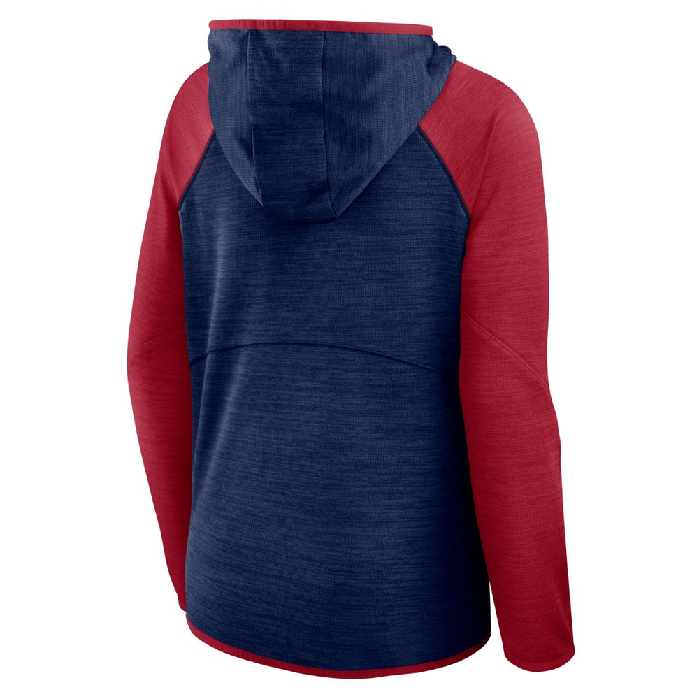 Houston Texans Women's Redzone End Around Pass Raglan Full-Zip Hoodie - Navy/Red Hoodies