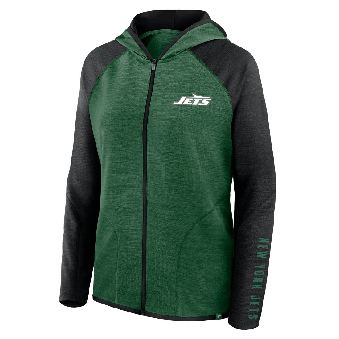 New York Jets Women's Redzone End Around Pass Raglan Full-Zip Hoodie - Green/Black Hoodies