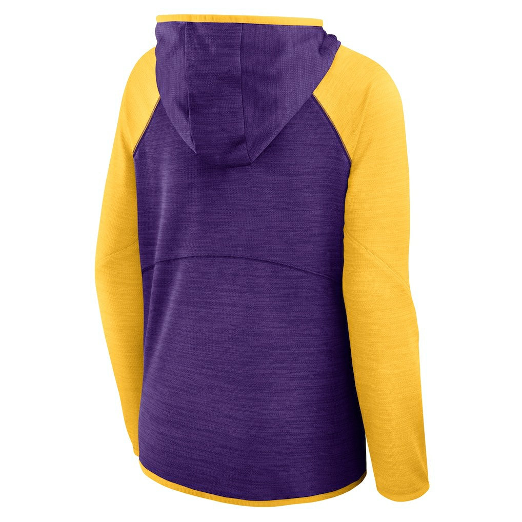 Minnesota Vikings Women's Redzone End Around Pass Raglan Full-Zip Hoodie - Purple/Gold Hoodies