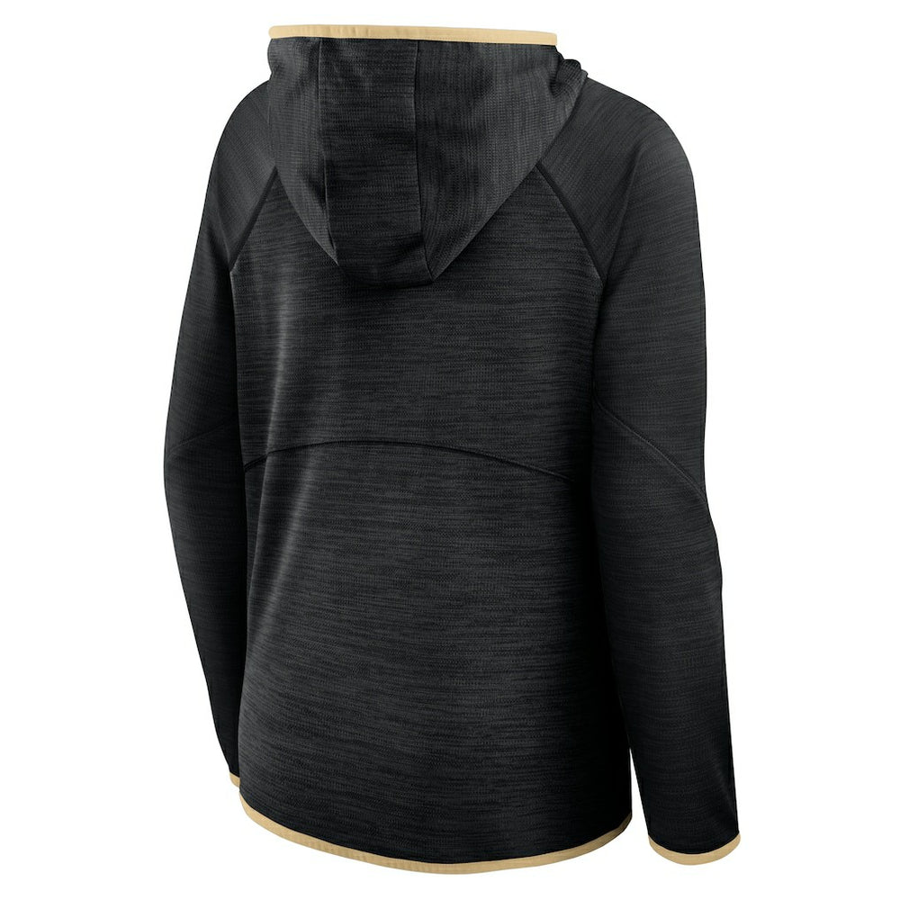 New Orleans Saints Women's Redzone End Around Pass Raglan Full-Zip Hoodie - Black Hoodies