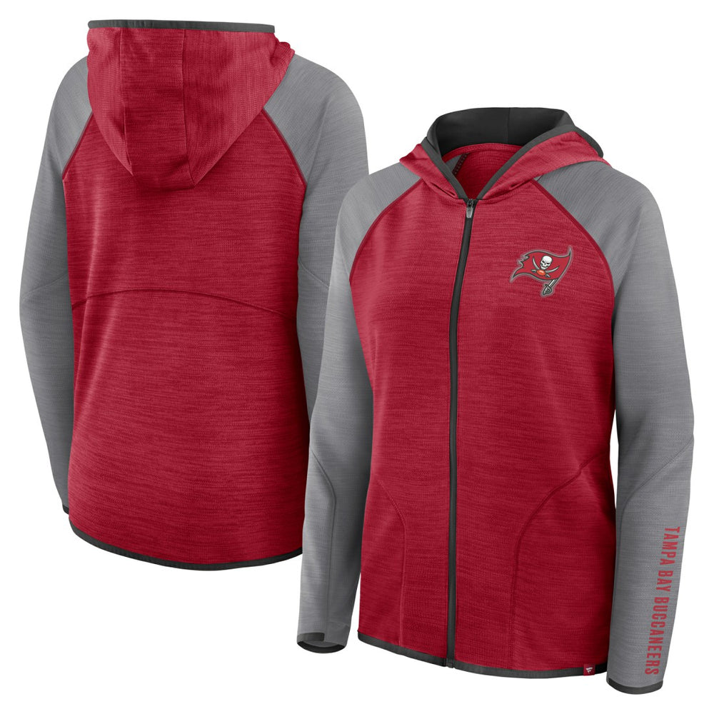 Tampa Bay Buccaneers Women's Redzone End Around Pass Raglan Full-Zip Hoodie - Red/Pewter Hoodies