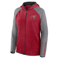 Tampa Bay Buccaneers Women's Redzone End Around Pass Raglan Full-Zip Hoodie - Red/Pewter Hoodies