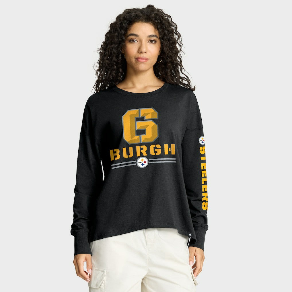 Pittsburgh Steelers Women's Hometown Legacy Long Sleeve T-Shirt - Black T-shirts
