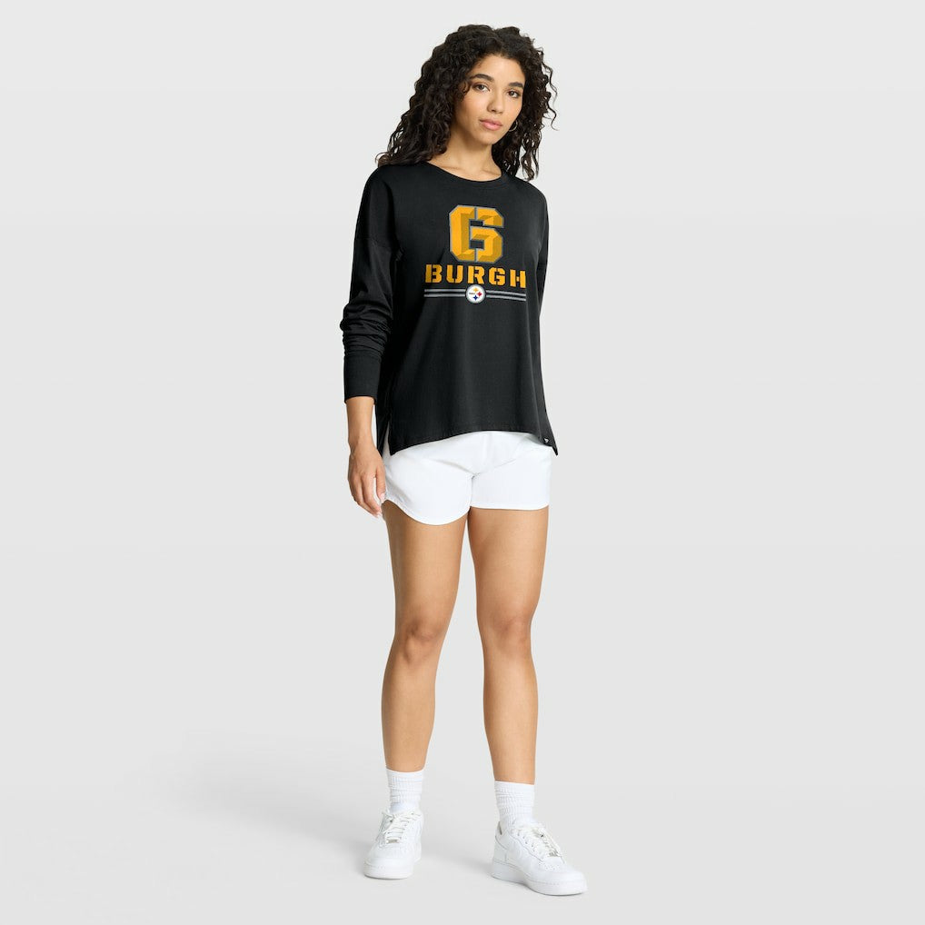 Pittsburgh Steelers Women's Hometown Legacy Long Sleeve T-Shirt - Black T-shirts