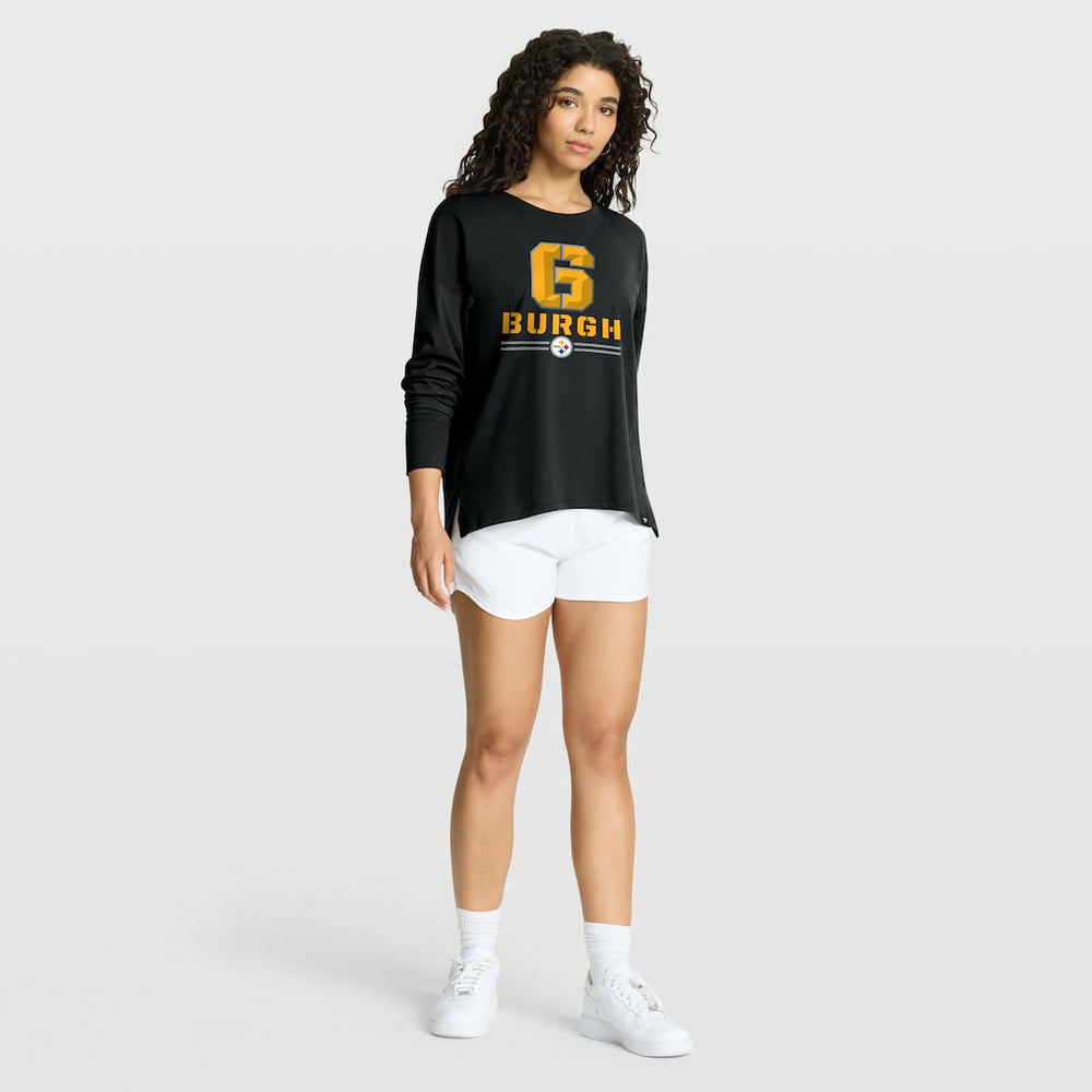 Pittsburgh Steelers Women's Hometown Legacy Long Sleeve T-Shirt - Black T-shirts
