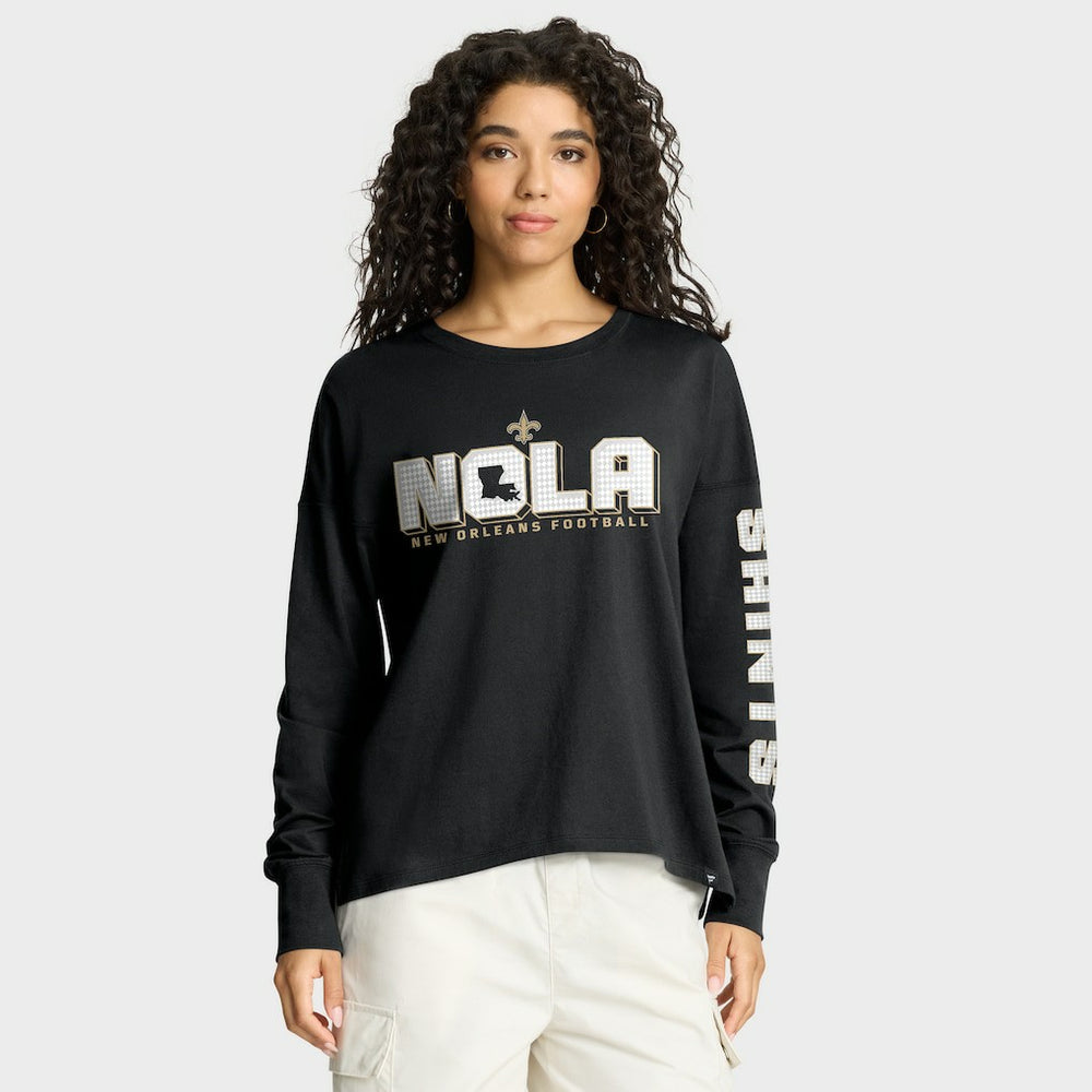 New Orleans Saints Women's Hometown Legacy Long Sleeve T-Shirt - Black T-shirts