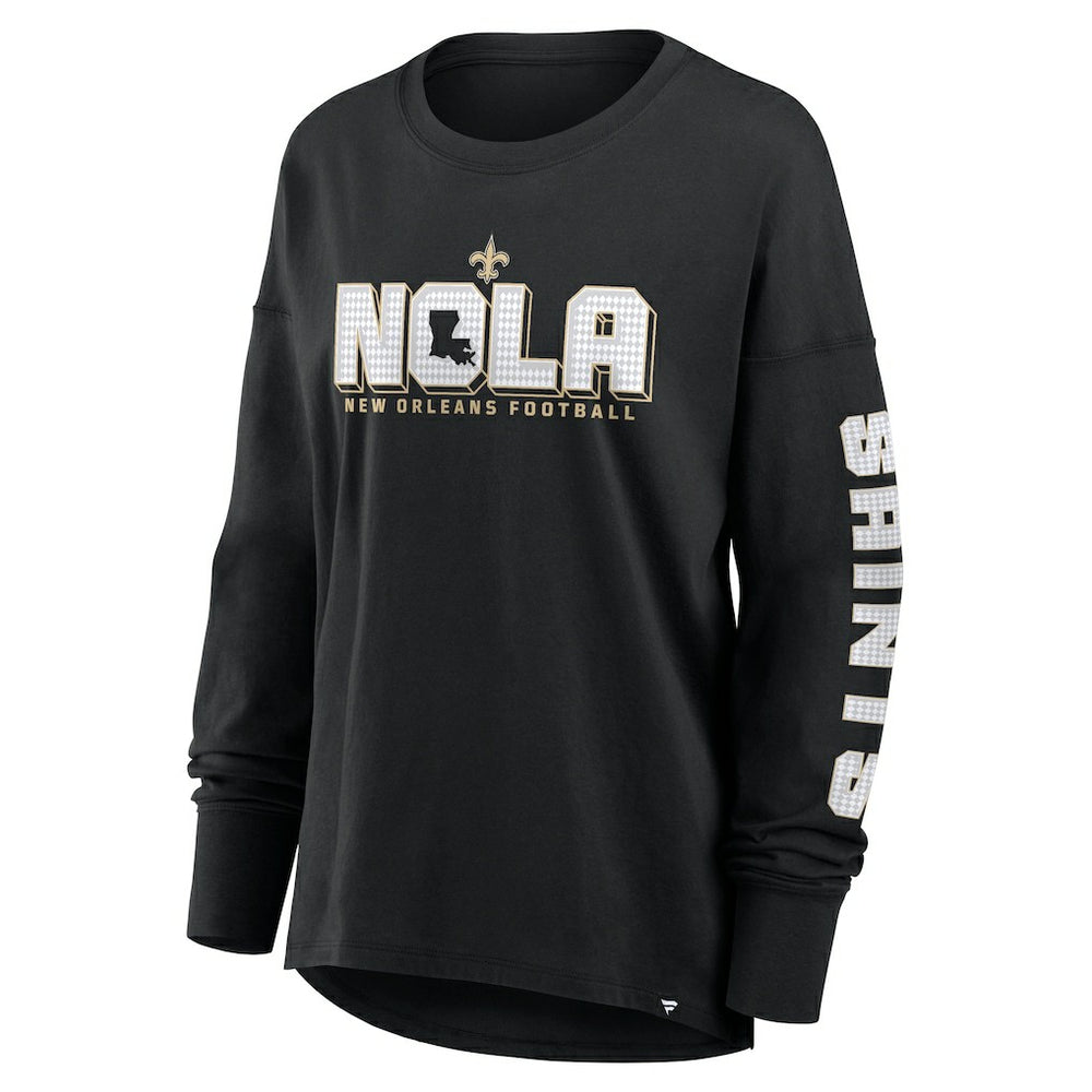 New Orleans Saints Women's Hometown Legacy Long Sleeve T-Shirt - Black T-shirts