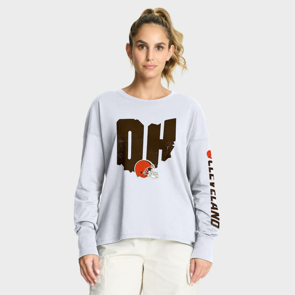Cleveland Browns Women's Hometown Legacy Long Sleeve T-Shirt - White T-shirts
