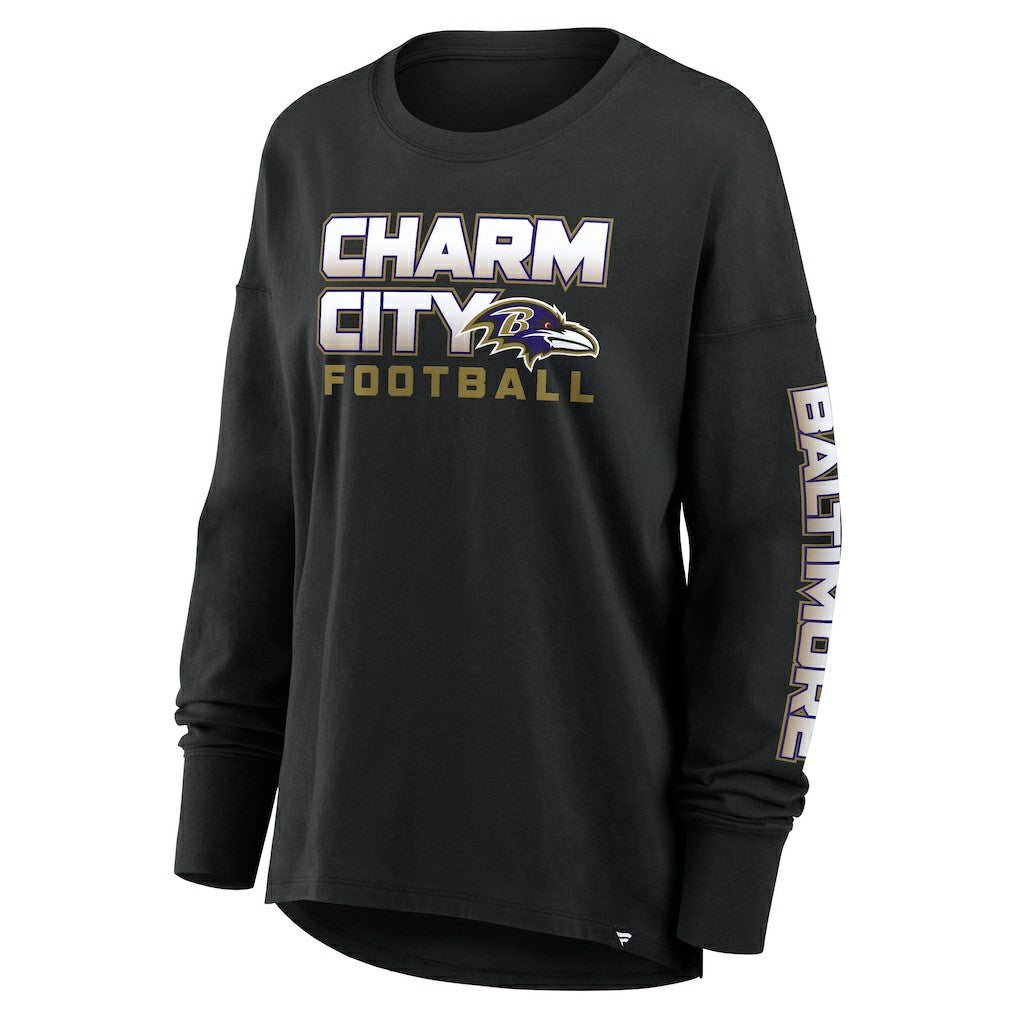 Baltimore Ravens Women's Hometown Legacy Long Sleeve T-Shirt - Black T-shirts