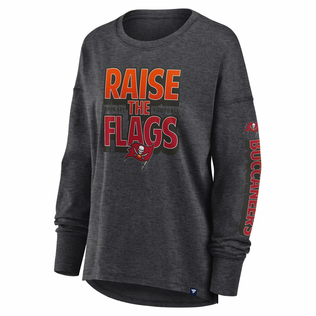 Tampa Bay Buccaneers Women's Hometown Legacy Long Sleeve T-Shirt - Heather Pewter T-shirts