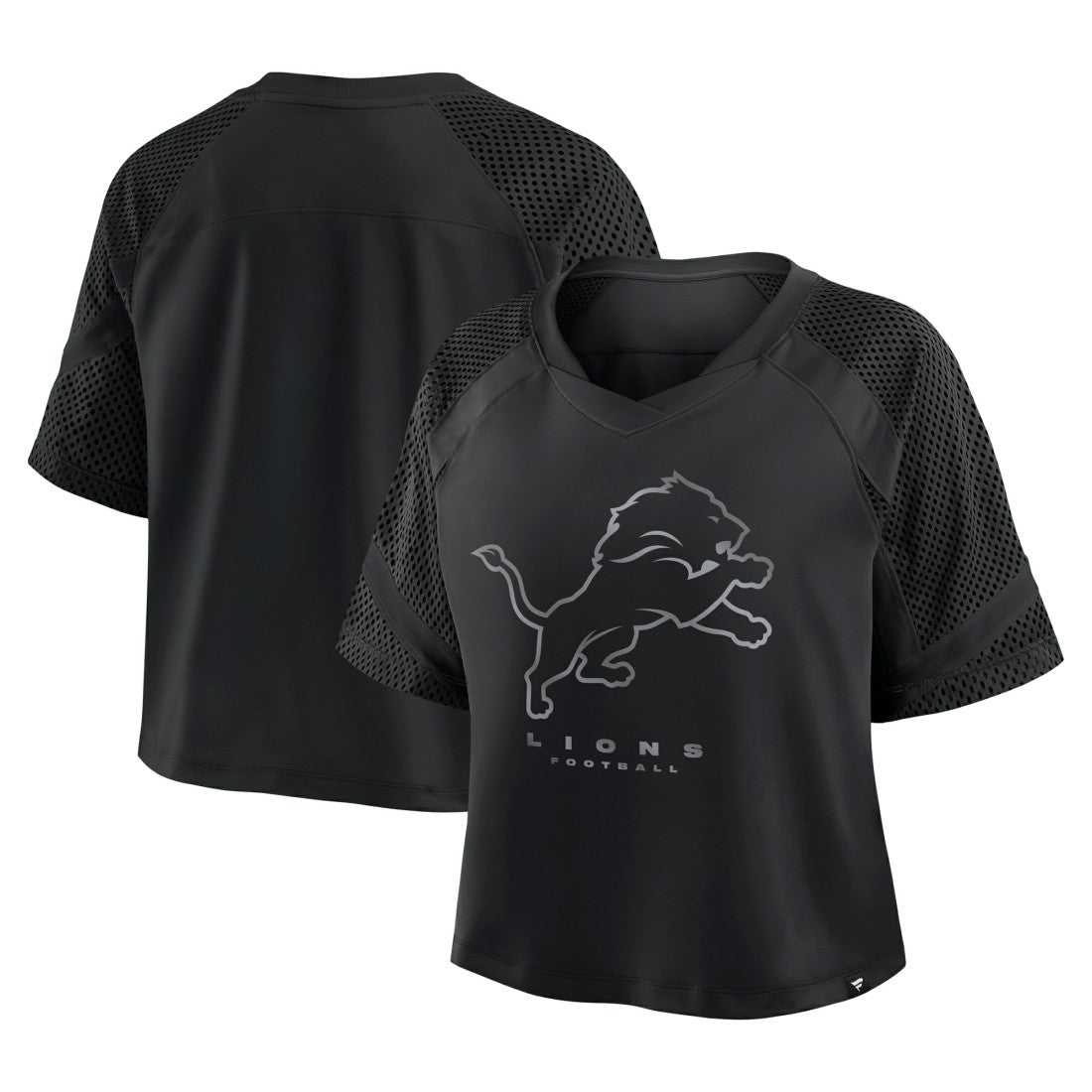 Detroit Lions Women's Oversized Raglan V-Neck Blackout Fashion Jersey