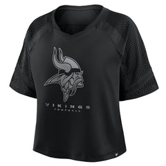 Minnesota Vikings Women's Oversized Raglan V-Neck Blackout Fashion Jersey