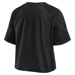 Pittsburgh Steelers Women's Oversized Raglan V-Neck Blackout Fashion Jersey - Body; 100% Polyester - Sleeve; 97% Polyester/3% Elastane - Neckband Jerseys