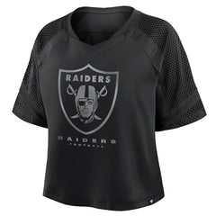 Las Vegas Raiders Women's Oversized Raglan V-Neck Blackout Fashion Jersey