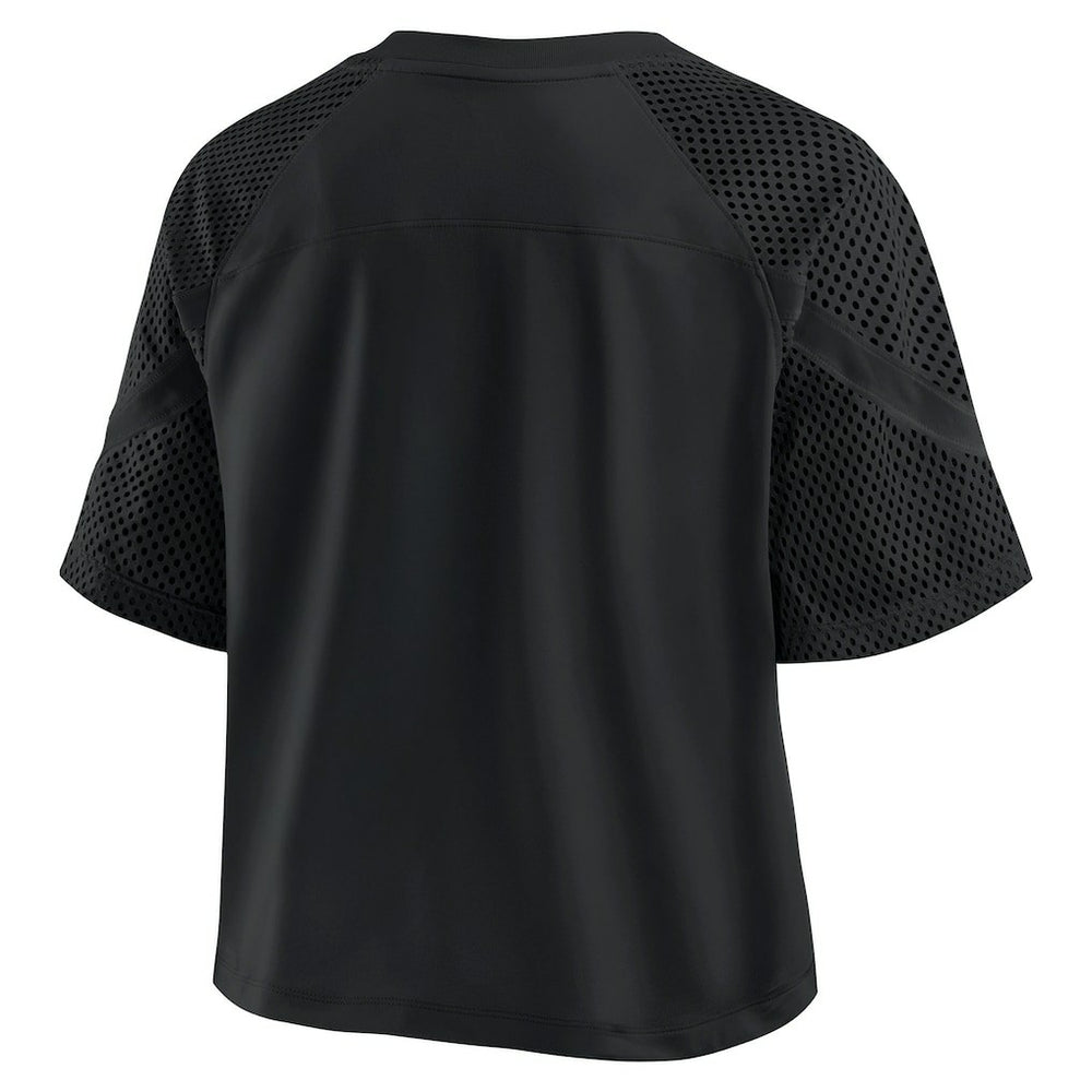 Miami Dolphins Women's Oversized Raglan V-Neck Blackout Fashion Jersey - Body; 100% Polyester - Sleeve; 97% Polyester/3% Elastane - Neckband Jerseys