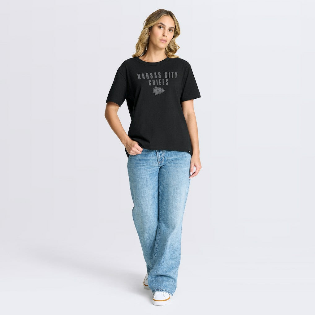 Kansas City Chiefs Women's Blackout Kneel Down Legacy T-Shirt - Black T-shirts