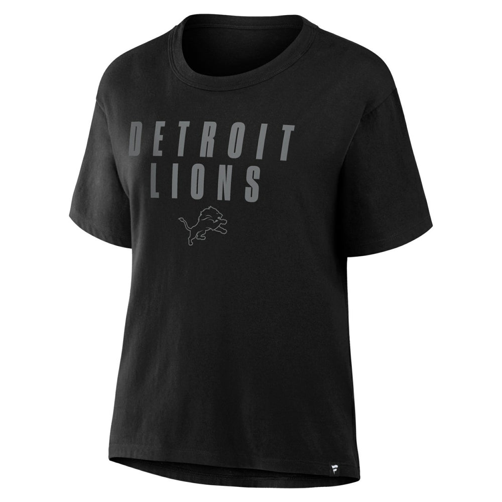 Detroit Lions Women's Blackout Kneel Down Legacy T-Shirt - Black T-shirts