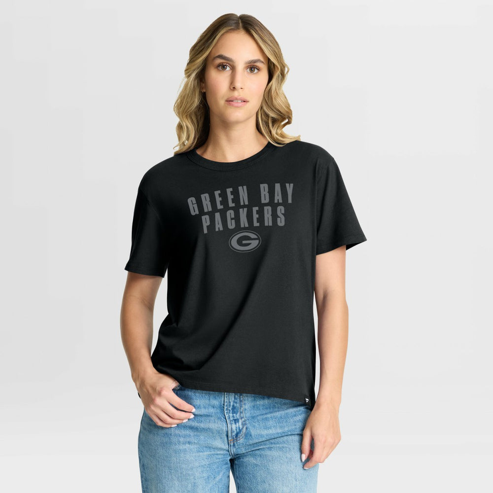 Green Bay Packers Women's Blackout Kneel Down Legacy T-Shirt - Black T-shirts