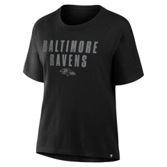 Baltimore Ravens Women's Blackout Kneel Down Legacy T-Shirt - Black T-shirts