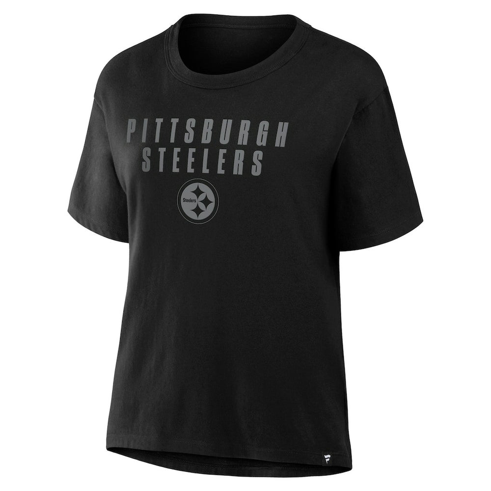 Pittsburgh Steelers Women's Blackout Kneel Down Legacy T-Shirt - Black T-shirts
