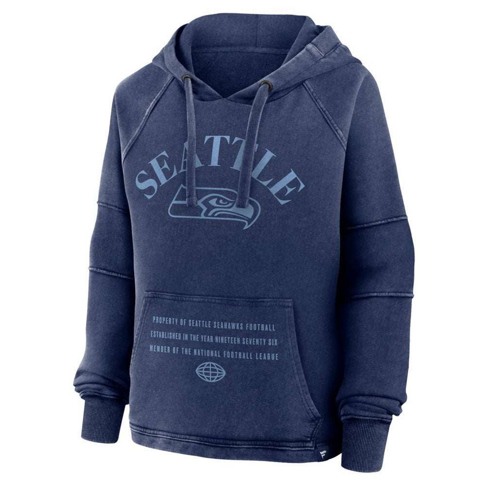 Seattle Seahawks Women's Oversized Raglan Gridiron Hoodie - Navy Hoodies