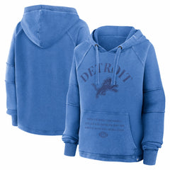 Detroit Lions Women's Oversized Raglan Gridiron Hoodie - Blue Hoodies