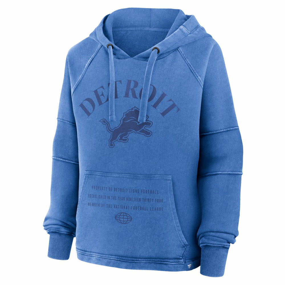 Detroit Lions Women's Oversized Raglan Gridiron Hoodie - Blue Hoodies