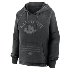 Kansas City Chiefs Women's Oversized Raglan Gridiron Hoodie - Black Hoodies