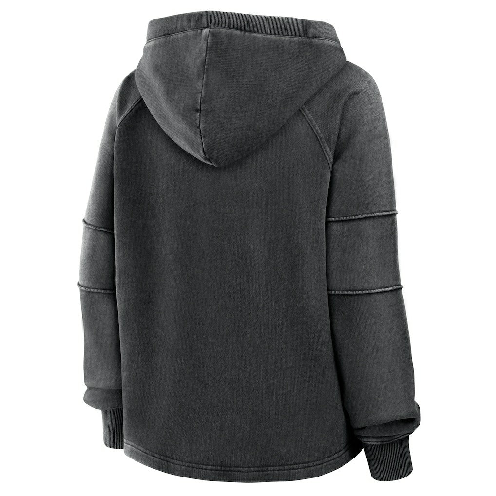 San Francisco 49ers Women's Oversized Raglan Gridiron Hoodie - Black Hoodies