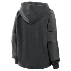 San Francisco 49ers Women's Oversized Raglan Gridiron Hoodie - Black Hoodies
