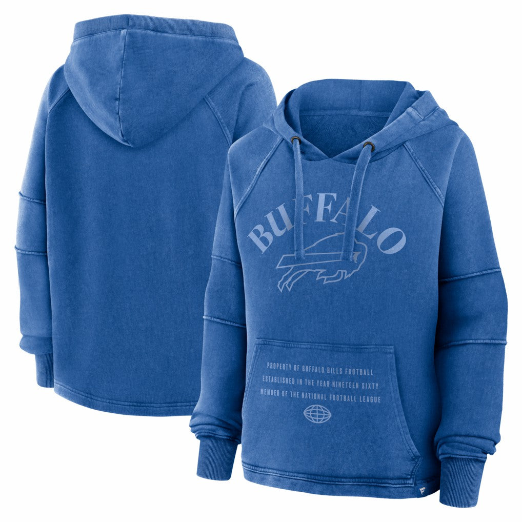 Buffalo Bills Women's Oversized Raglan Gridiron Hoodie - Royal Hoodies