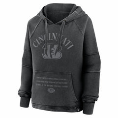 Cincinnati Bengals Women's Oversized Raglan Gridiron Hoodie - Black Hoodies