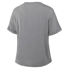 Denver Broncos Women's Pennant Wave Tribute Tri-Blend Boxy T-Shirt - Heather Gray T-shirts
