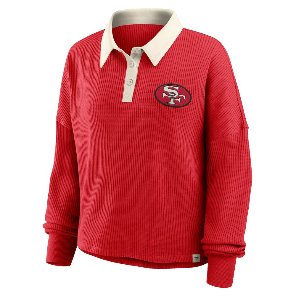 San Francisco 49ers Women's Oversized Hometown Premium Thermal Long Sleeve Shirt - Scarlet