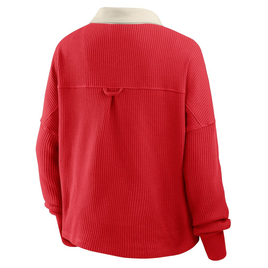 San Francisco 49ers Women's Oversized Hometown Premium Thermal Long Sleeve Shirt - Scarlet