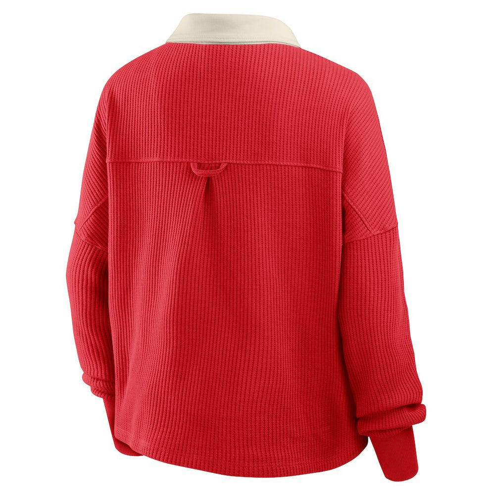 San Francisco 49ers Women's Oversized Hometown Premium Thermal Long Sleeve Shirt - Scarlet