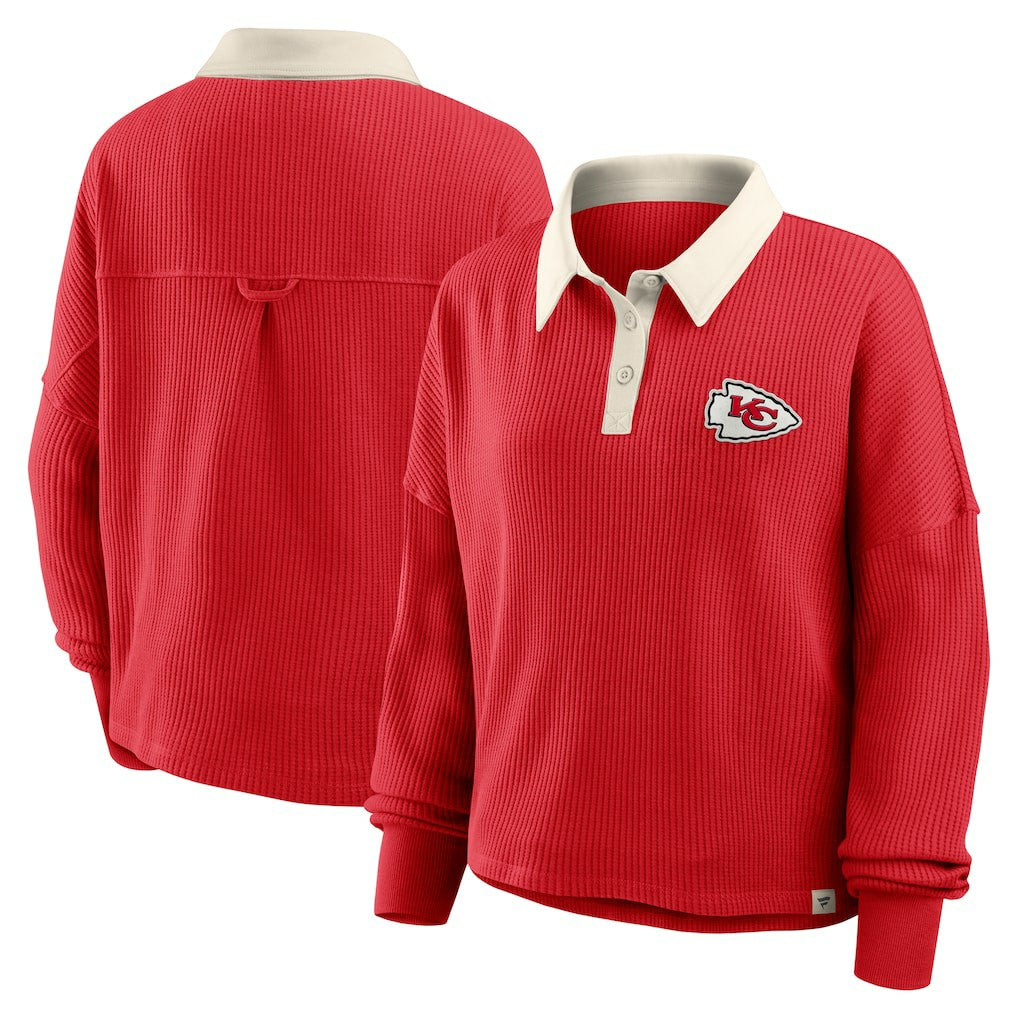 Kansas City Chiefs Women's Oversized Hometown Premium Thermal Long Sleeve Shirt - Red